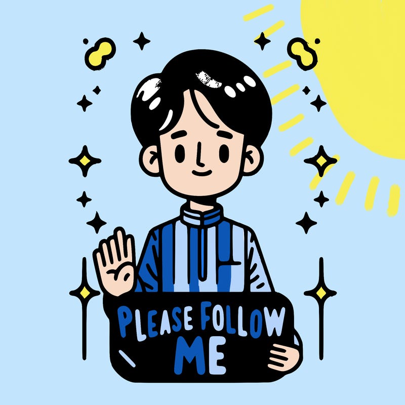 please follow me