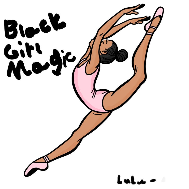 gymnast doing a leap in a leotard with a bent back leg