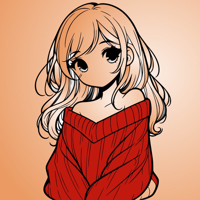 shy pretty girl wearing a sweater that is falling off one shoulder portrait