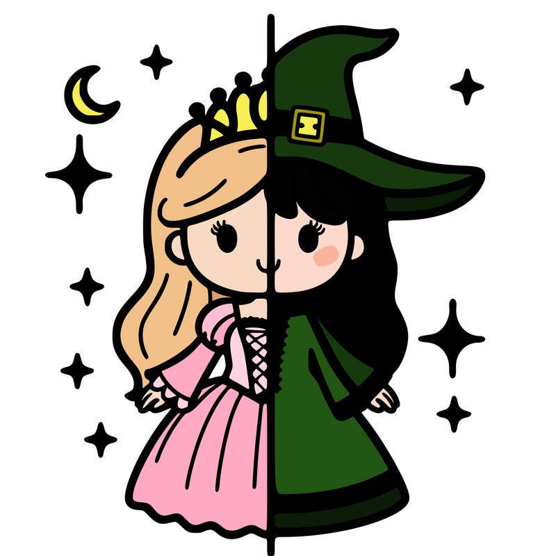 split princess and witch