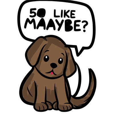 a puppy that says 5 like maybe
