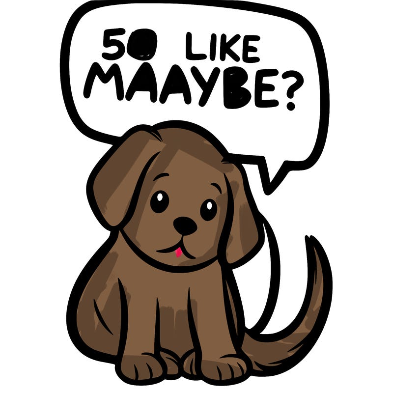 a puppy that says 5 like maybe