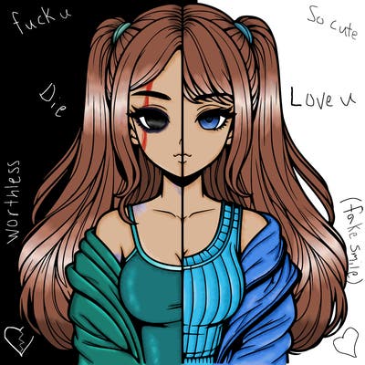 realistic girl split