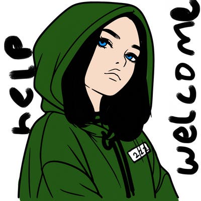 a realistic girl in a hoodie