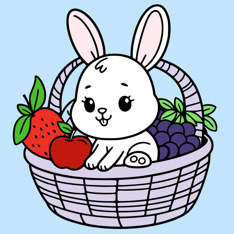 bunny in a fruit basket