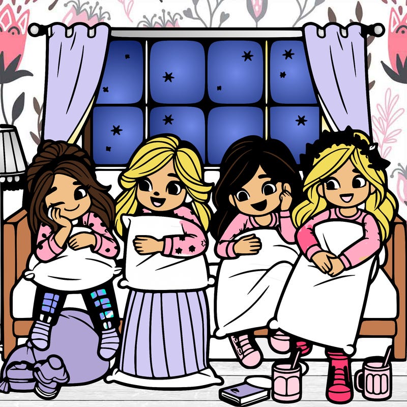 slumber party of girls