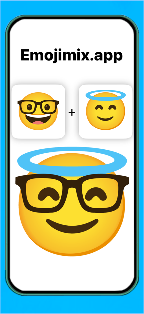 Oberfläche der Emojimix Maker App, die zeigt, wie zwei Emojis zu einem kombiniert werden