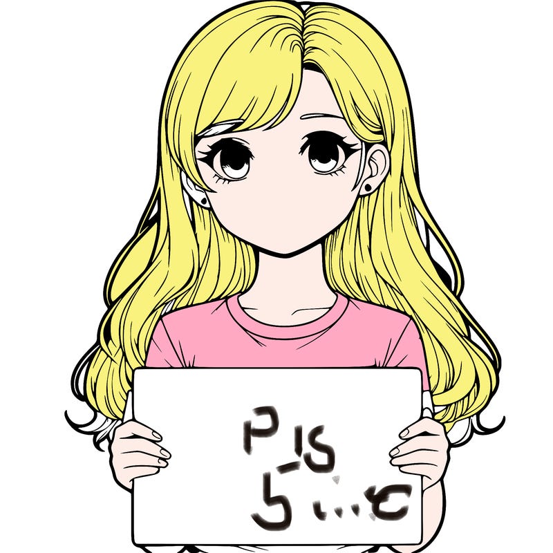 realistic girl holding a sign