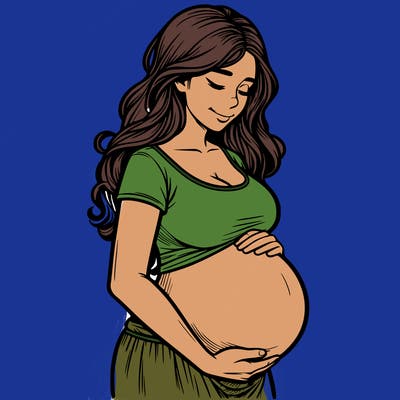 woman heavily pregnant realistic