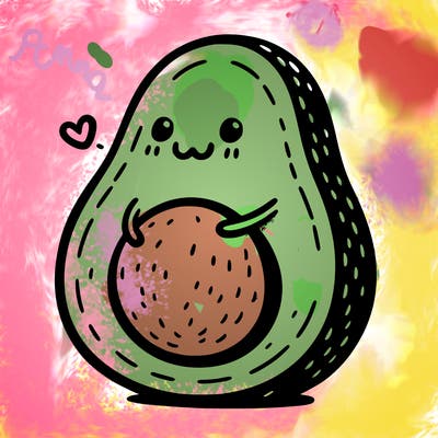 an avocado hugging an avocado