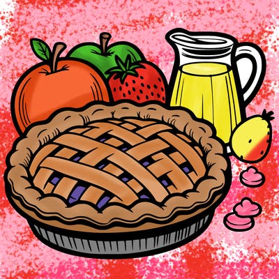 a pie of food