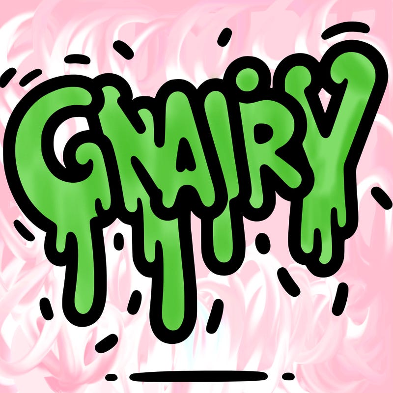 a word that has gnarly on it dripping