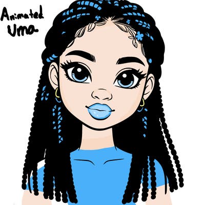 a realistic black girl with braids