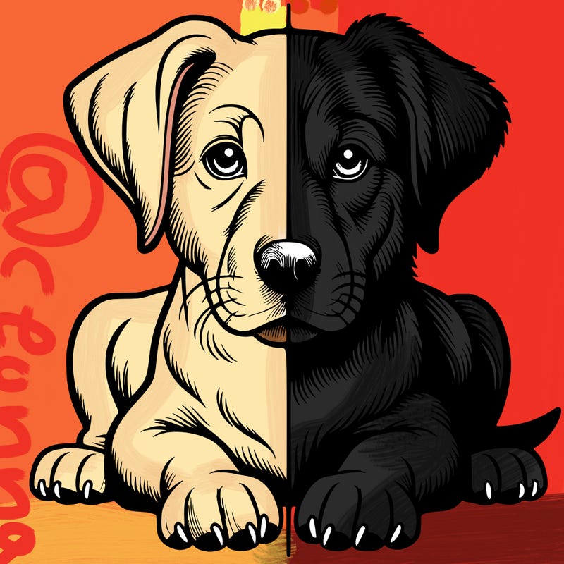 realistic dog split picture