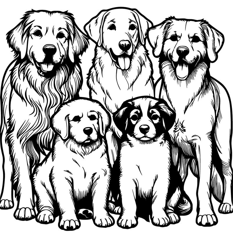 a group of dogs realistic