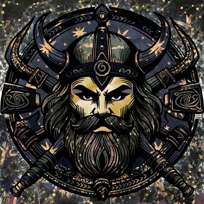 realistic valhalla god  symbol around