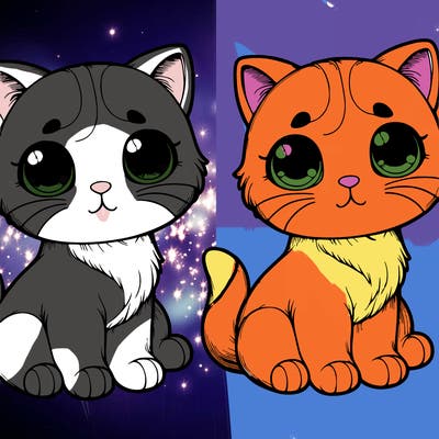 cute realistic cat split