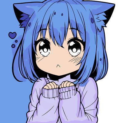 shy anime catgirl