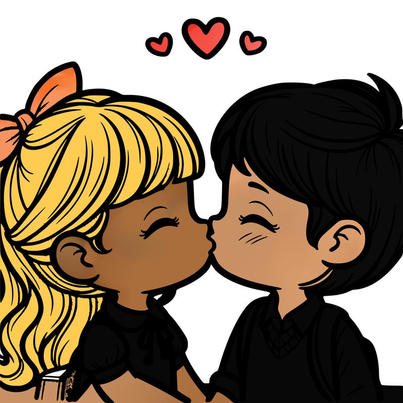 boy and girl kissing