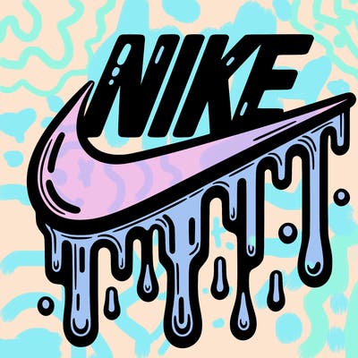 dripping nike logo