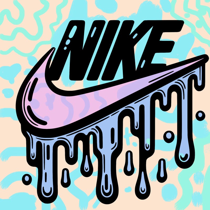 dripping nike logo