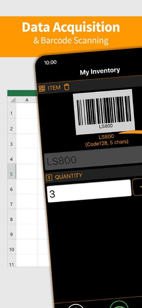Scan-IT to Office - Mobile app interface demonstrating barcode scanning and inventory data entry for seamless office integration