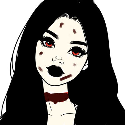 realistic teen girl with long hair and lips