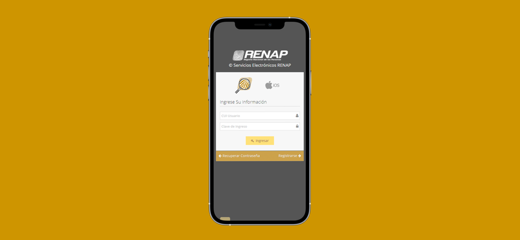 RENAP SE - RENAP SE app login page with user ID and password fields