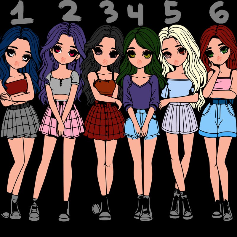 a group of girls realistic