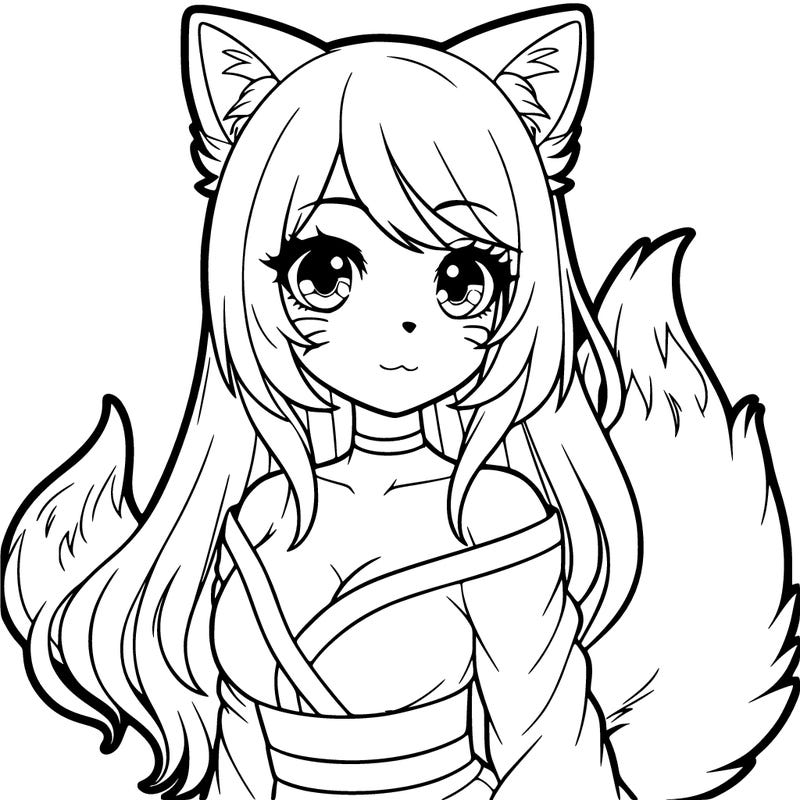 realistic kitsune girl