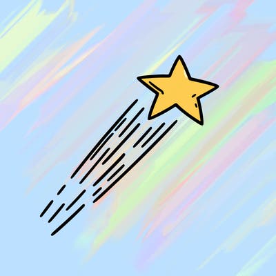 a shooting star in the sky