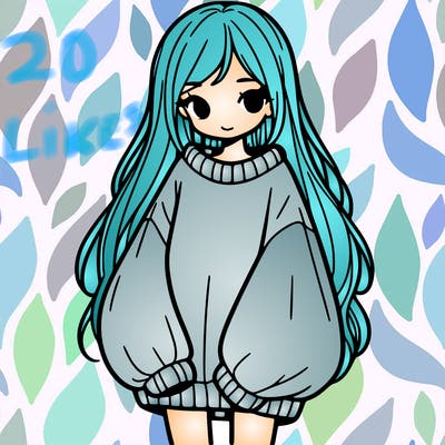 girl with long hair and is wearing an oversized sweater