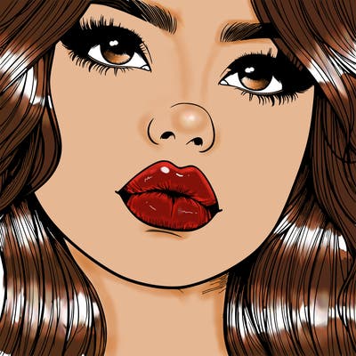 really realistic girl with lips