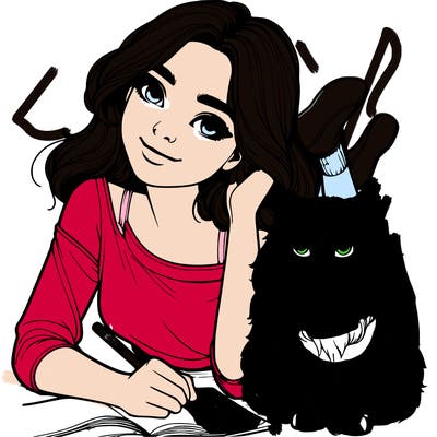 realistic girl chillin with her cat.