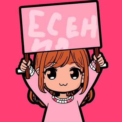 girl holding big sign