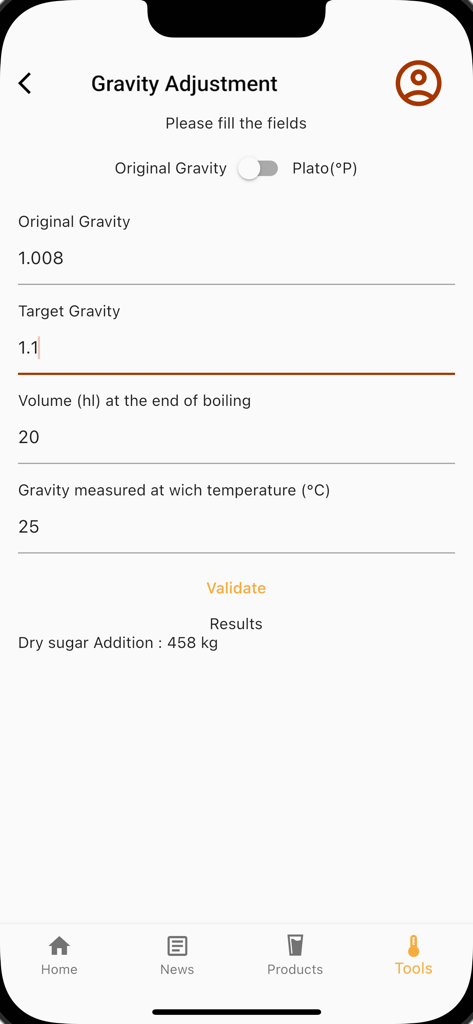 Fermentis - Outil de réglage de la gravité de l'application Fermentis pour les brasseurs professionnels