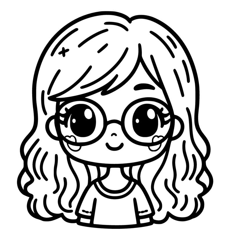 girl with glasses and has brown hair