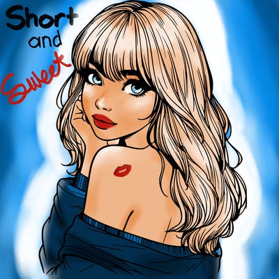 realistic girl with bangs looking over her shoulder