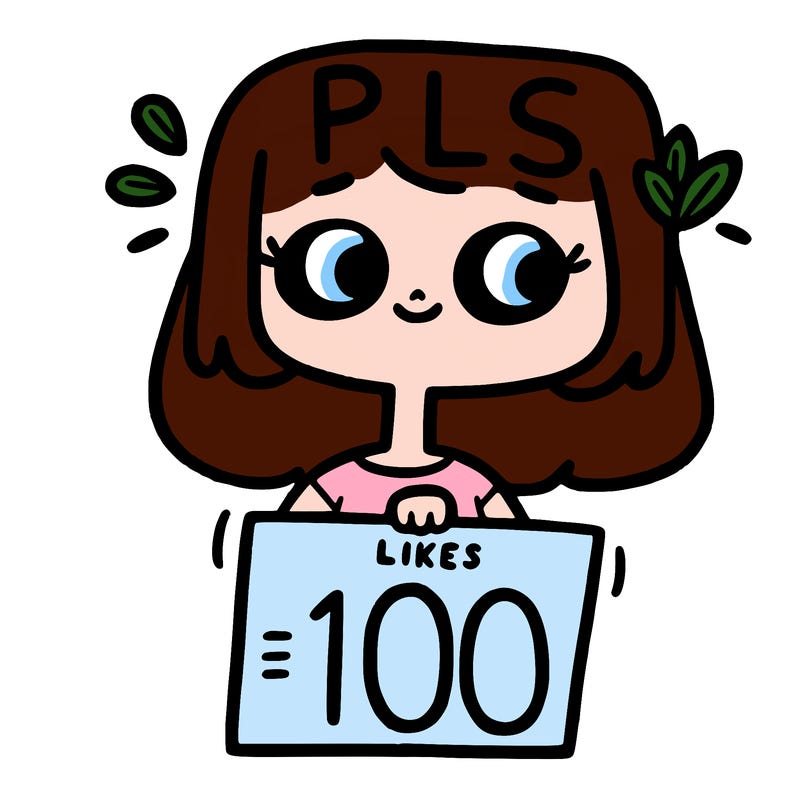 girl with sign says pls 100 likes