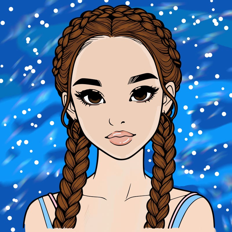 realistic girl with braids