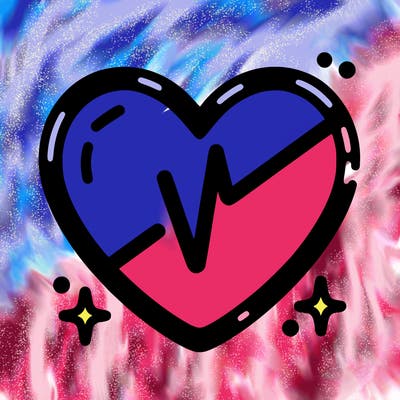 heart with a line in the middle