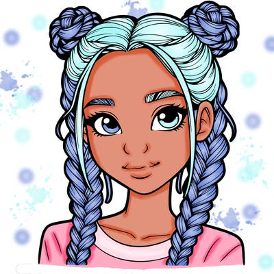 realistic girl with braids