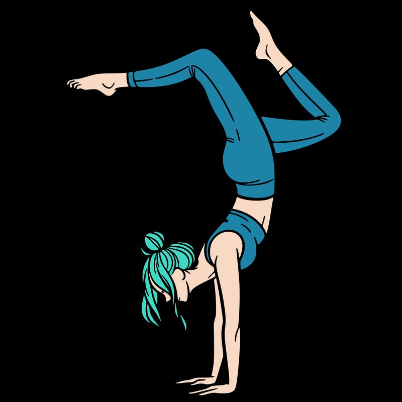 a woman doing a handstand