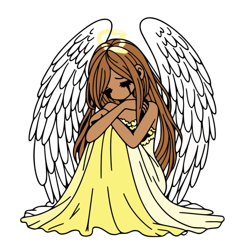 ethereal girl in grief, lonely and heartbroken