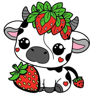 cute strawberry cow