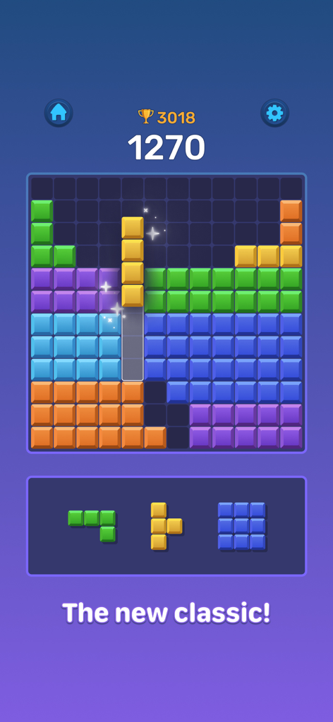 Boom Blocks: Classic Puzzle - Boom Blocks Classic Puzzle gameplay screen with colorful blocks and score display