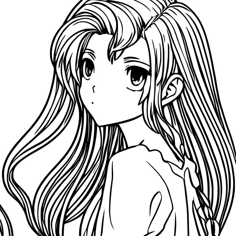 anime drawing with nice hair