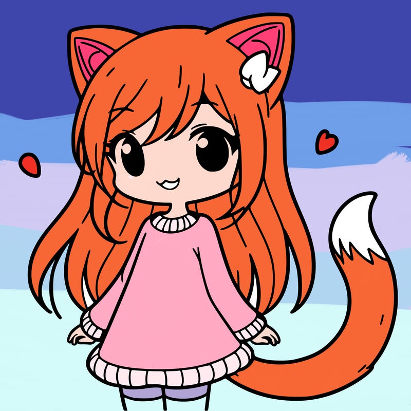 girl with cat ears and tail