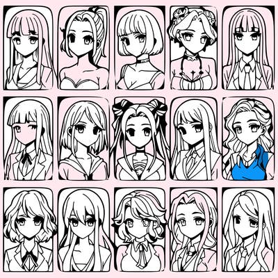 girls that look diffrent anime