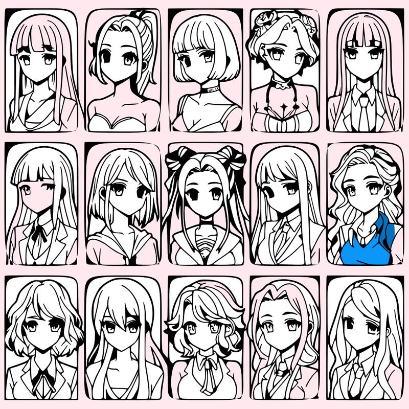 girls that look diffrent anime